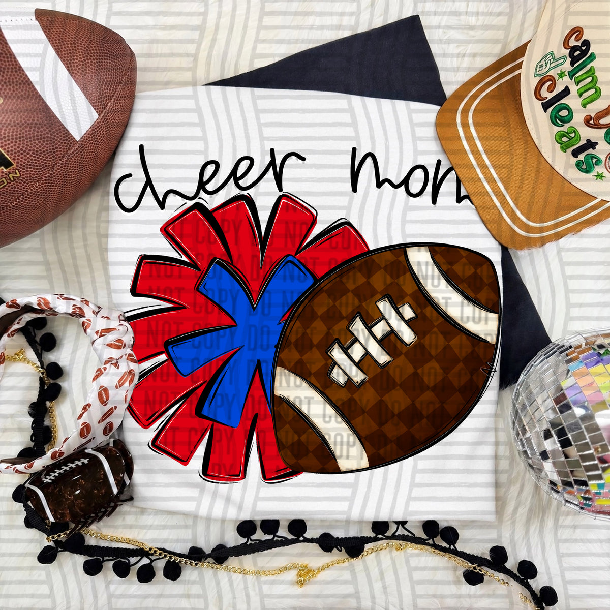 Cheer Mom PNG design in Red-Royal