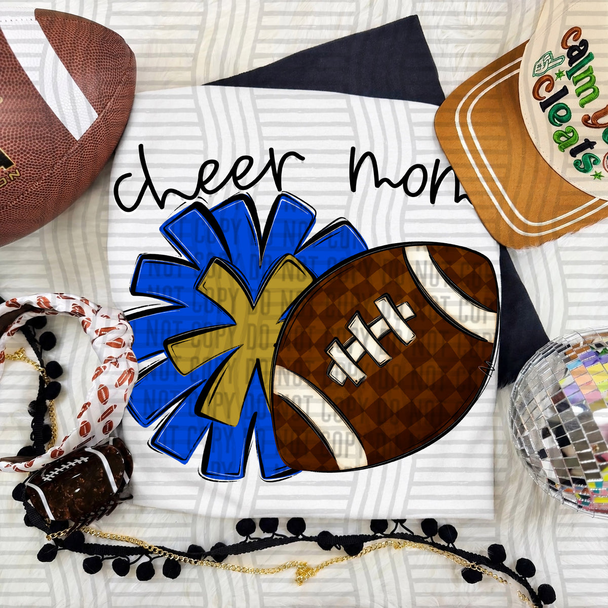 Cheer Mom PNG design in Royal-Gold
