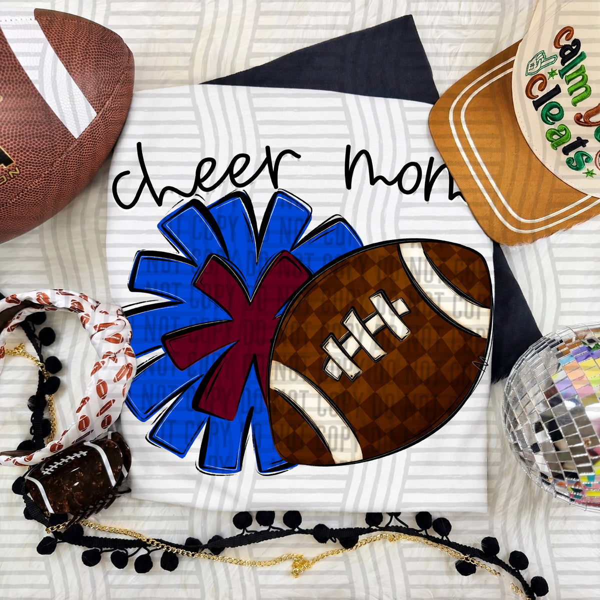 Cheer Mom PNG design in Royal-Maroon