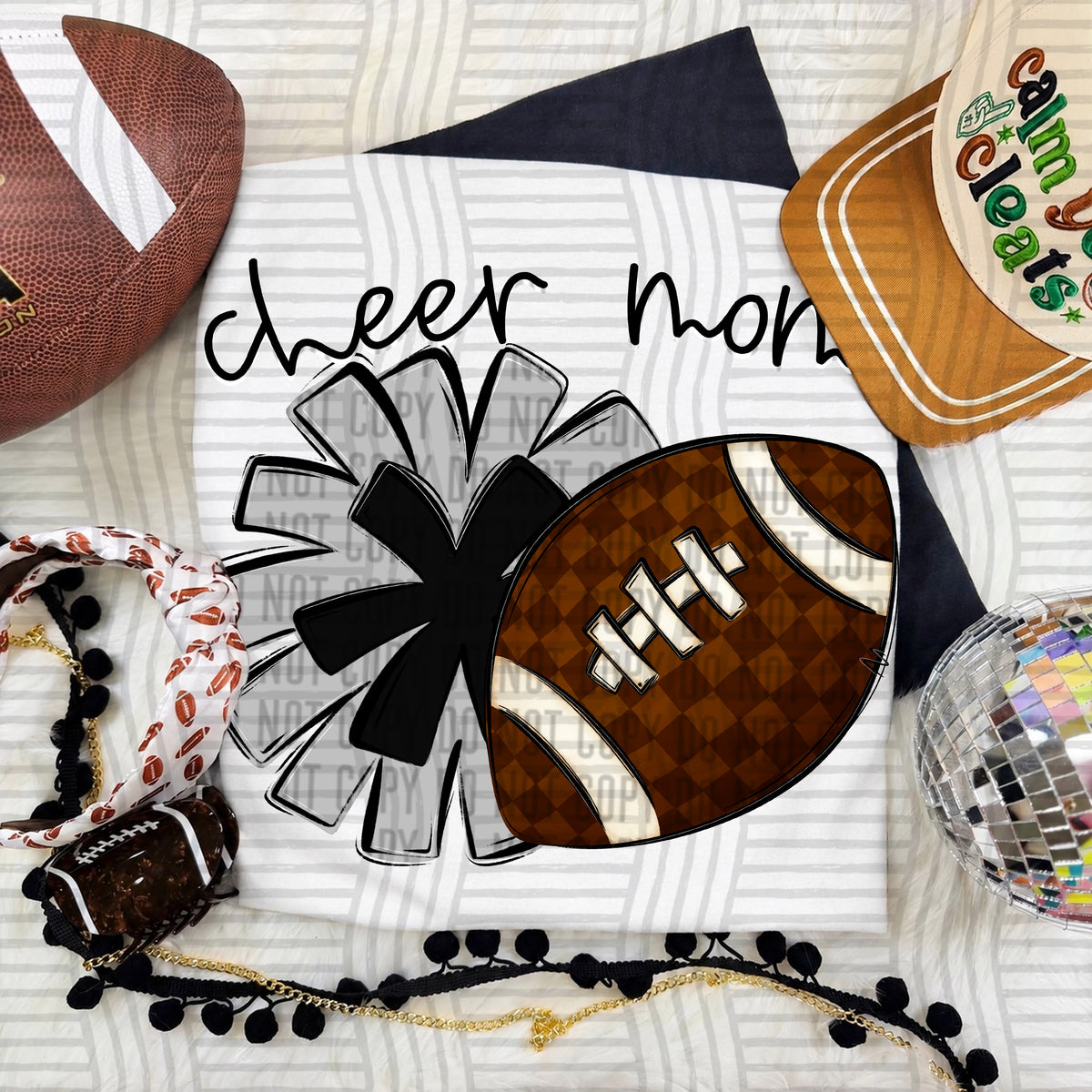 Cheer Mom PNG design in Silver