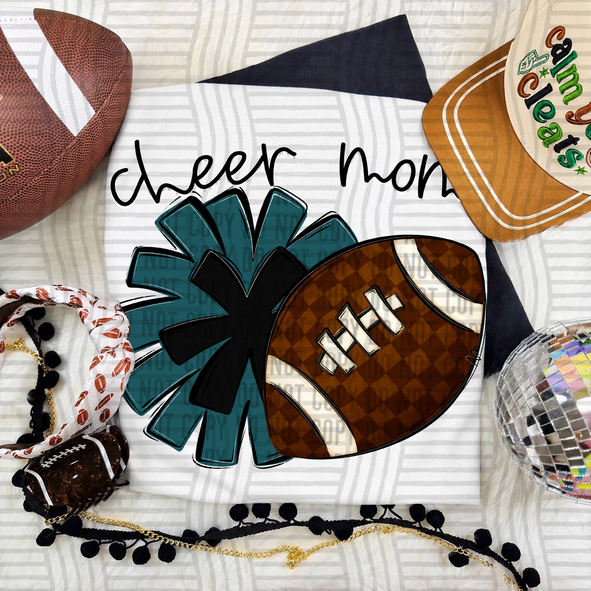 Cheer Mom PNG design in Teal
