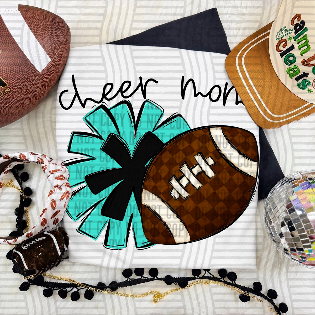 Cheer Mom PNG design in Turquoise