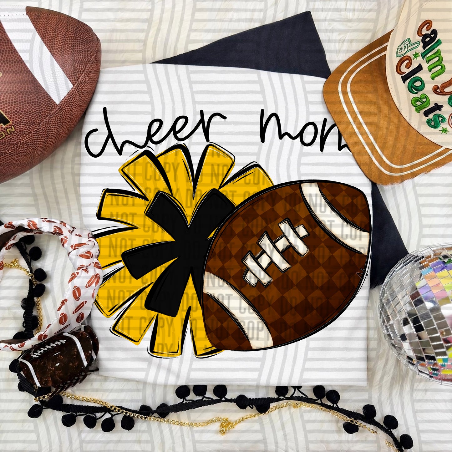 Cheer Mom PNG design in Yellow Gold