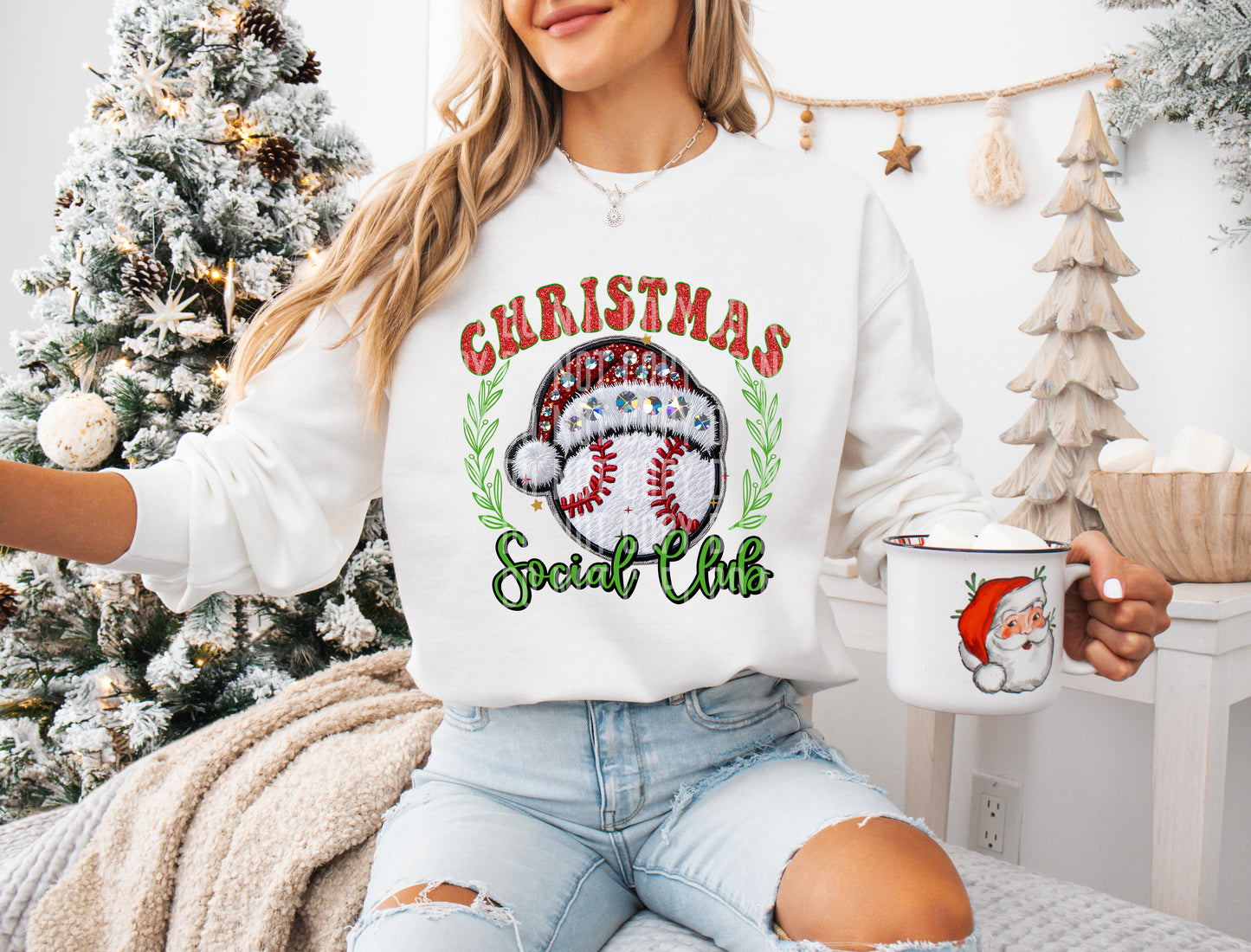 PICK A SPORT or CUSTOM- CHRISTMAS SOCIAL CLUB SPORTS-Digital download 300DPI PNG FILE