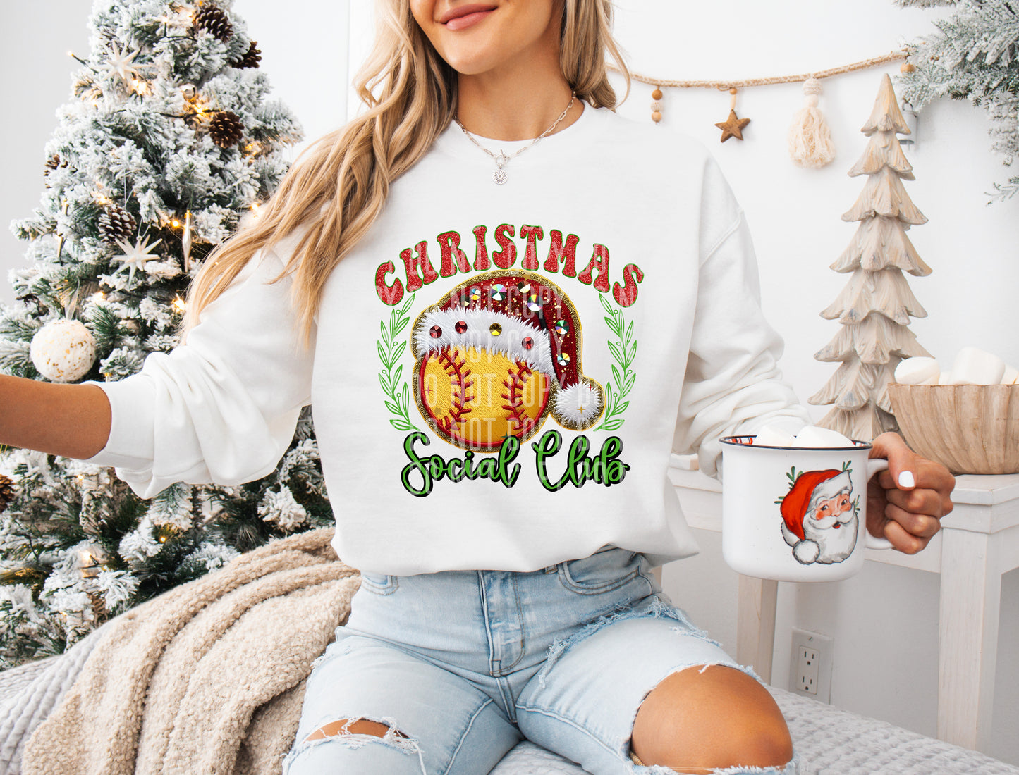 PICK A SPORT or CUSTOM- CHRISTMAS SOCIAL CLUB SPORTS-Digital download 300DPI PNG FILE