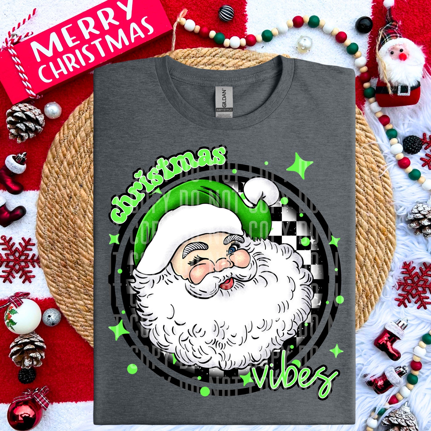 Christmas Vibes Checkered Color Dropdown - Digital Download 300DPI PNG FILE