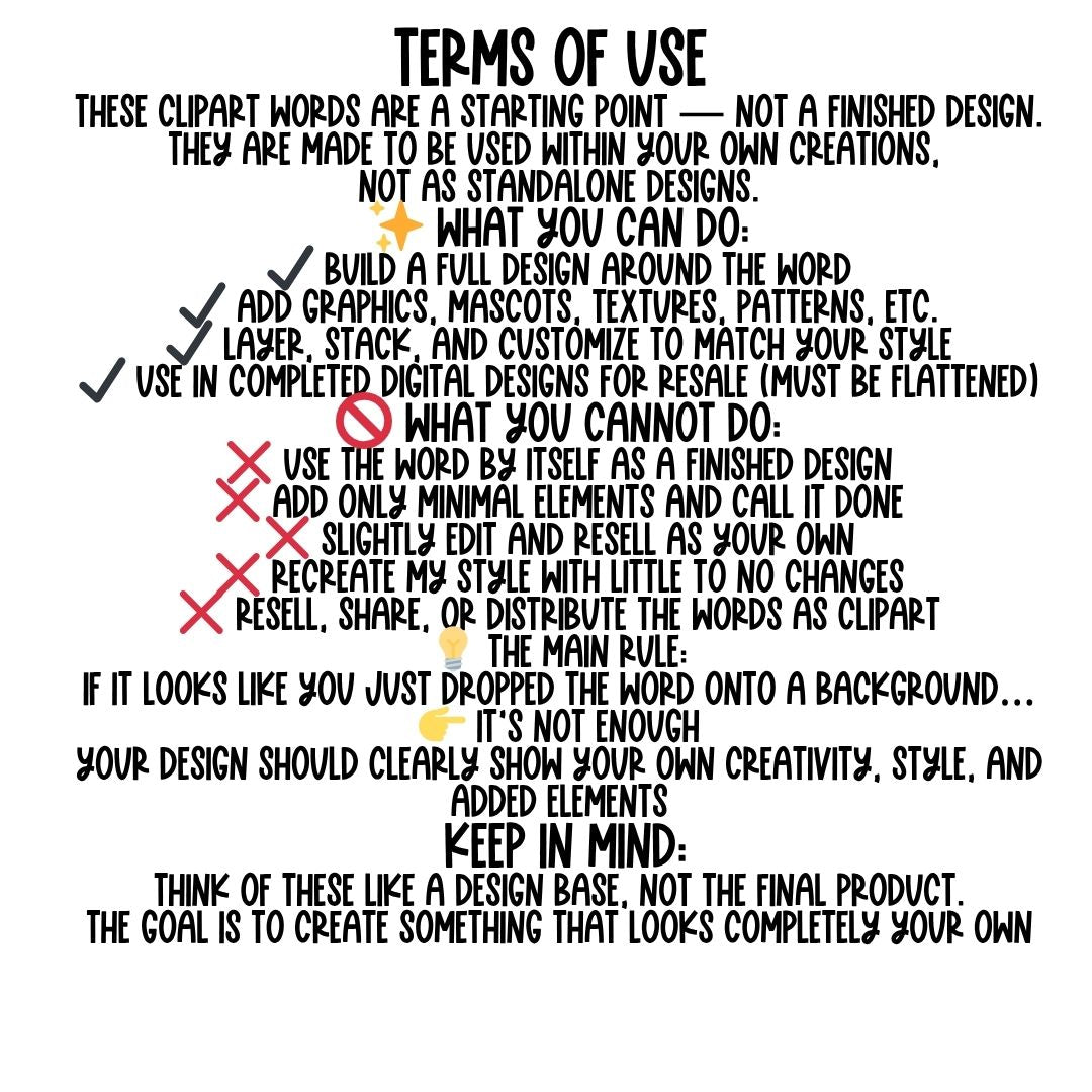 STATES CLIPART WORDS - Trendy Chaos - CLIPART - commercial use included - Digital download