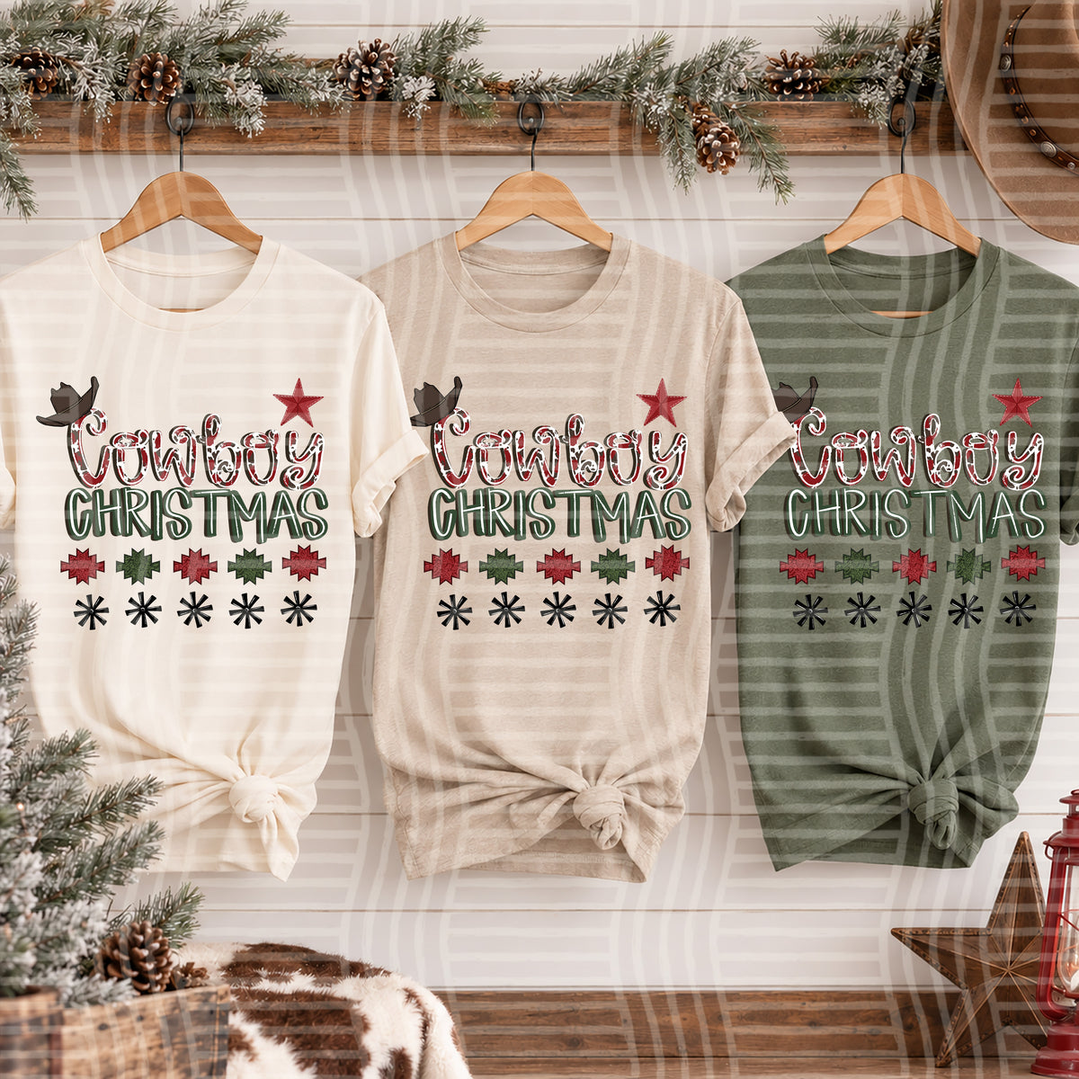 Cowboy Christmas (Choose Design) - 300 DPI digital download