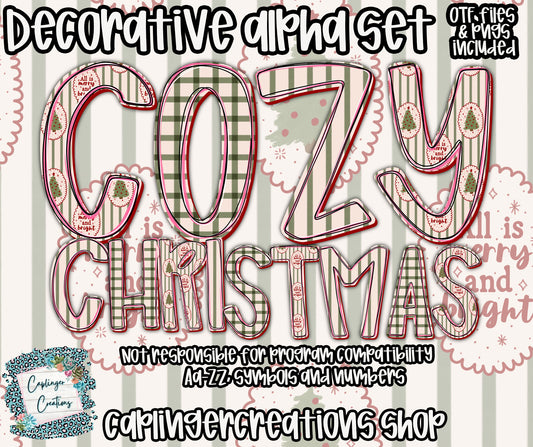 Cozy Christmas - TYPEABLE OTF FONT + PNGS - Digital download