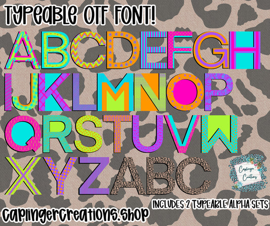PREPPY DODDLE - TYPEABLE OTF FONT + PNGS - Digital download