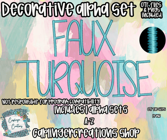 Faux Turquoise 🤎✨ - TYPEABLE OTF FONT + PNGS- commercial use included - Digital download