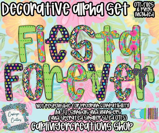 Fiesta Forever - OTF & Drag and Drop PNGS- commercial use included - Digital download