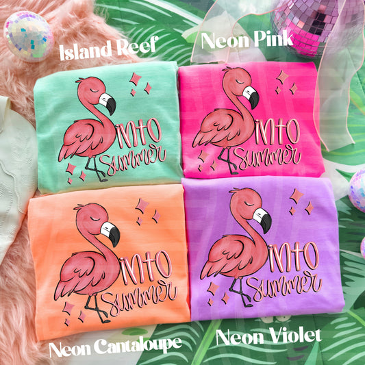 Flamingo into summer - Digital Download 300DPI PNG FILE