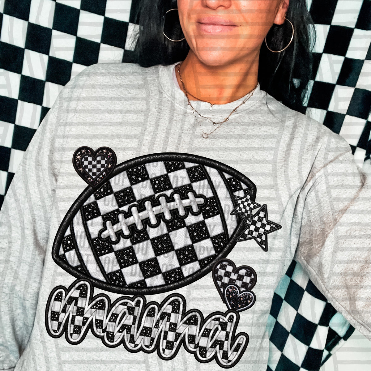 Checkered Sports Mama _ choose sport -  Digital Download 300DPI PNG FILE