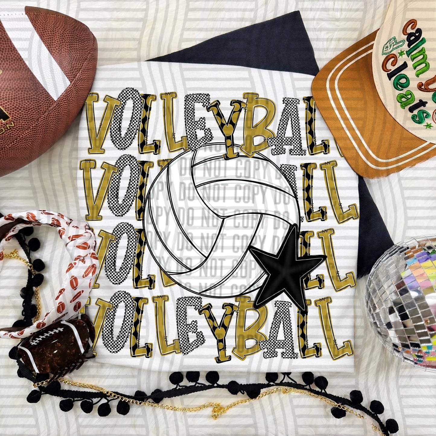 Quad Stacked VOLLEYBALL color 2609-0011 - Color Dropdown Digital Download 300 DPI PNG FILE