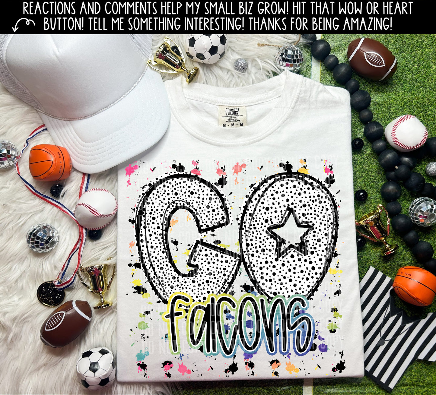 PICK A TEAM or CUSTOM- Go Dalmatian paint splatter - Digital download 300DPI PNG FILE