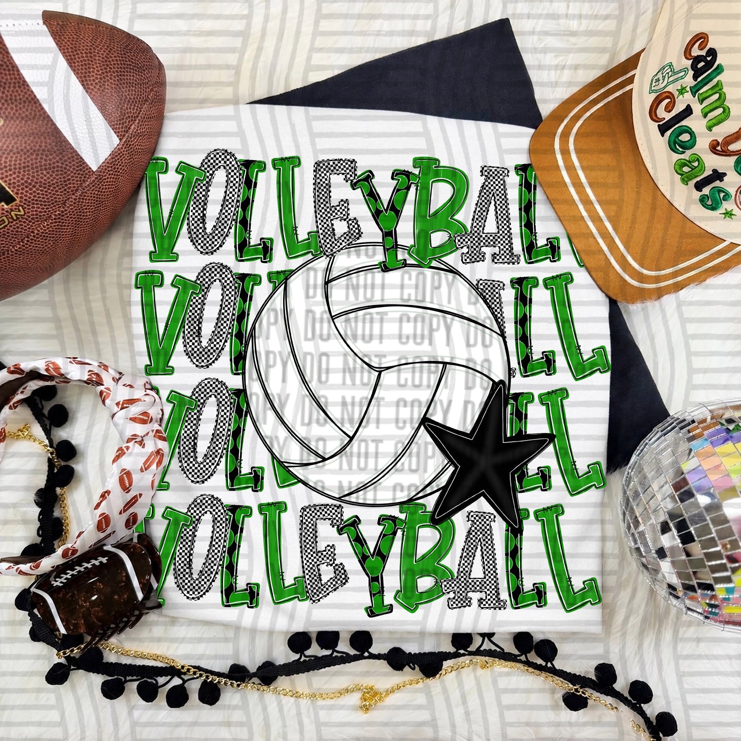 Quad Stacked VOLLEYBALL color 2609-0011 - Color Dropdown Digital Download 300 DPI PNG FILE
