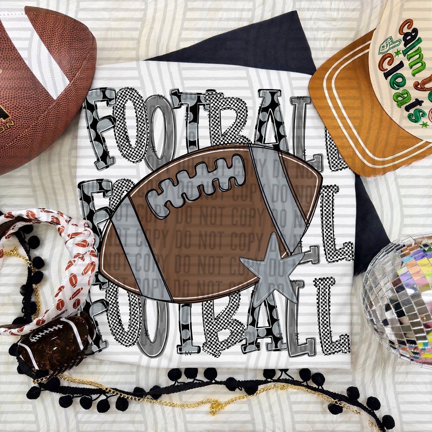 Tri Stacked Football color 2609-0007 - Color Dropdown Digital Download 300 DPI PNG FILE