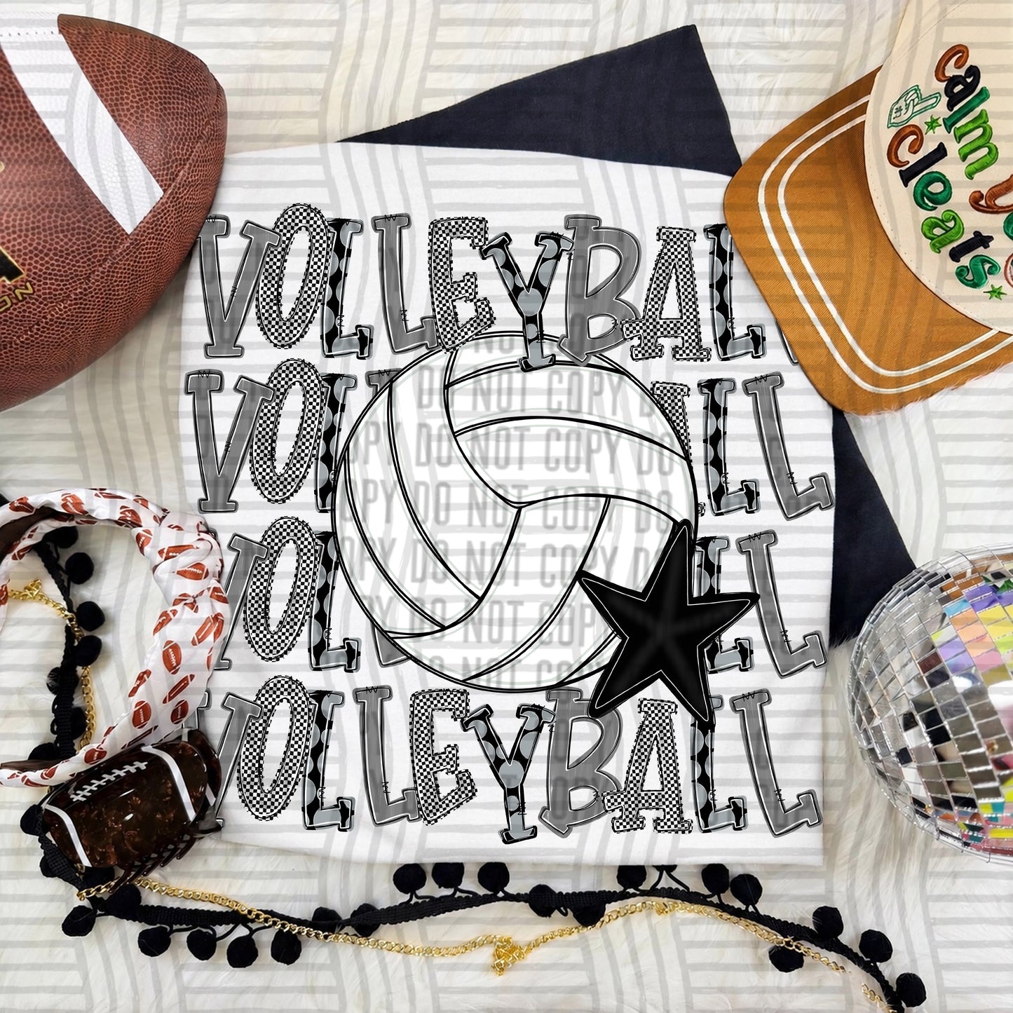 Quad Stacked VOLLEYBALL color 2609-0011 - Color Dropdown Digital Download 300 DPI PNG FILE