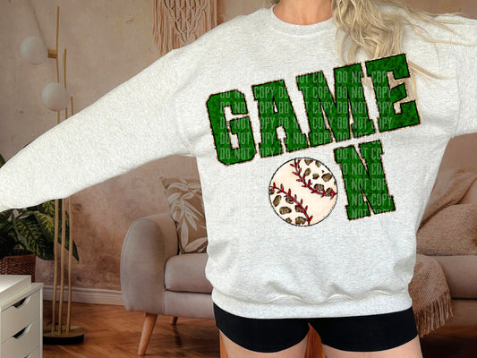 CHOOSE A sport - Green Faux Chenille Game on - Digital download 300DPI PNG FILE