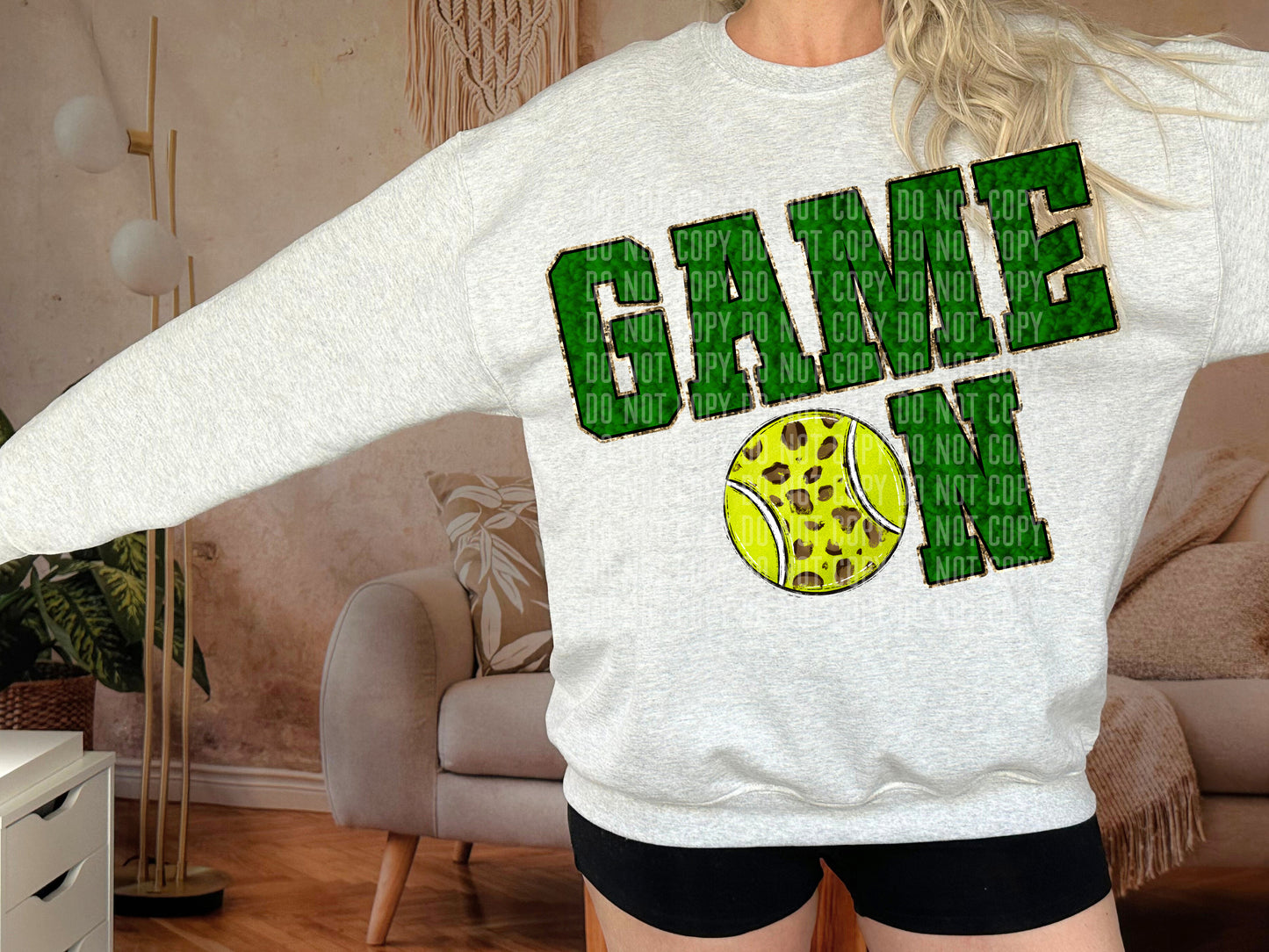 CHOOSE A sport - Green Faux Chenille Game on - Digital download 300DPI PNG FILE