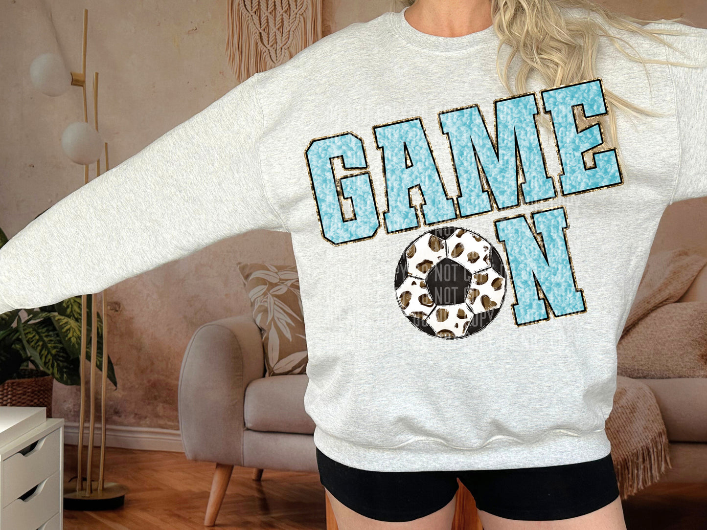 CHOOSE A sport - Light Blue Faux Chenille Game on - Digital download 300DPI PNG FILE