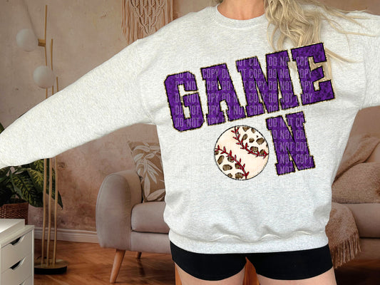 CHOOSE A sport - Purple Faux Chenille Game on - Digital download 300DPI PNG FILE