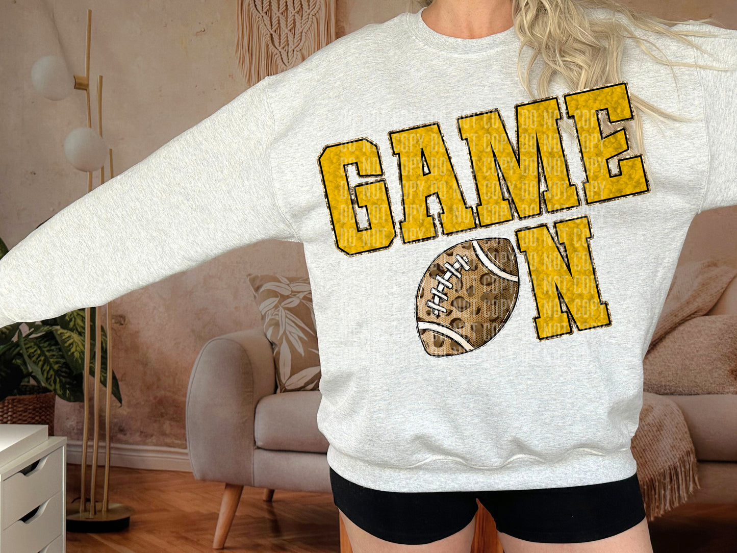 CHOOSE A sport - Yellow/Gold Faux Chenille Game on - Digital download 300DPI PNG FILE