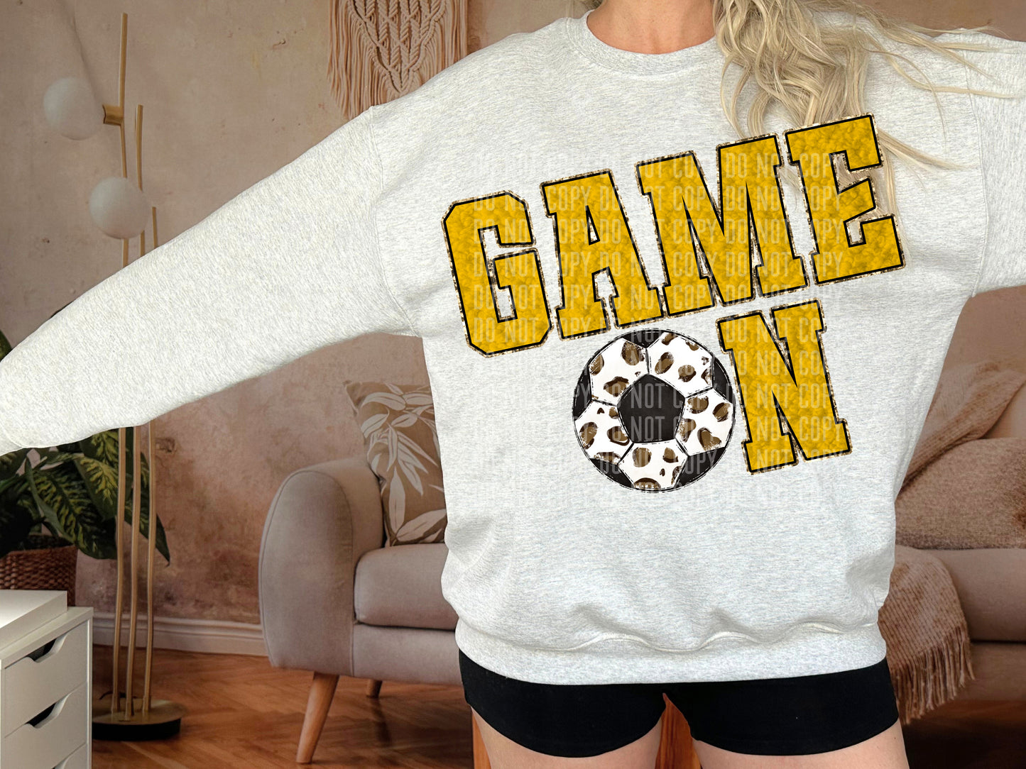 CHOOSE A sport - Yellow/Gold Faux Chenille Game on - Digital download 300DPI PNG FILE