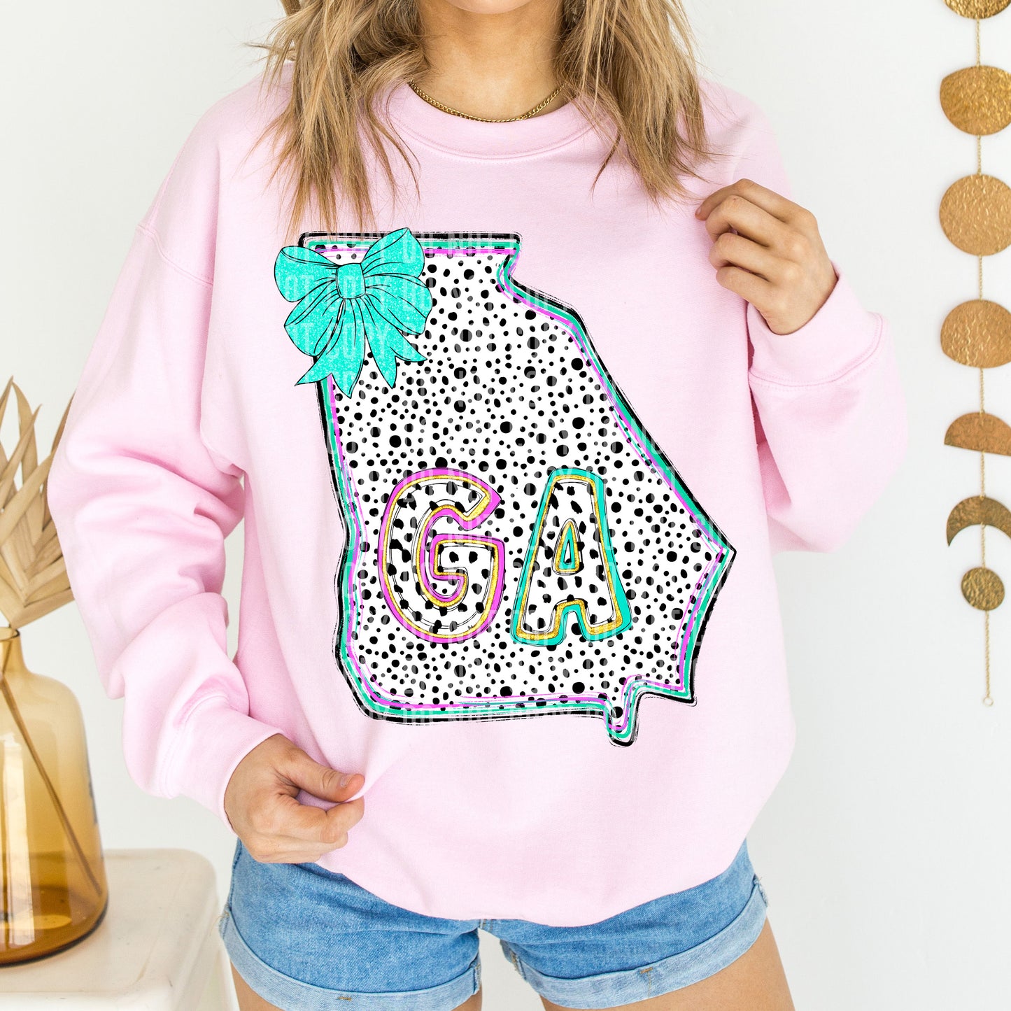 PICK A STATE- States Pink & Turquoise - Digital download 300DPI PNG FILE