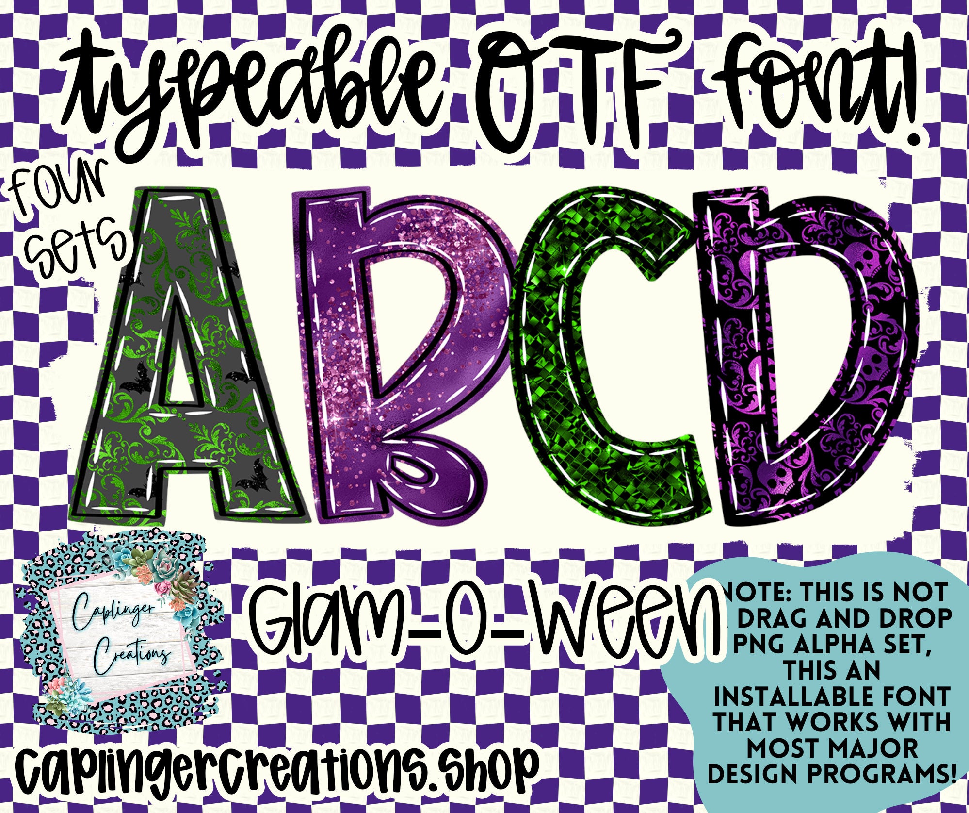 Typeable Images Glam - o - ween - TYPEABLE OTF FONT + PNGS - Digital download ...