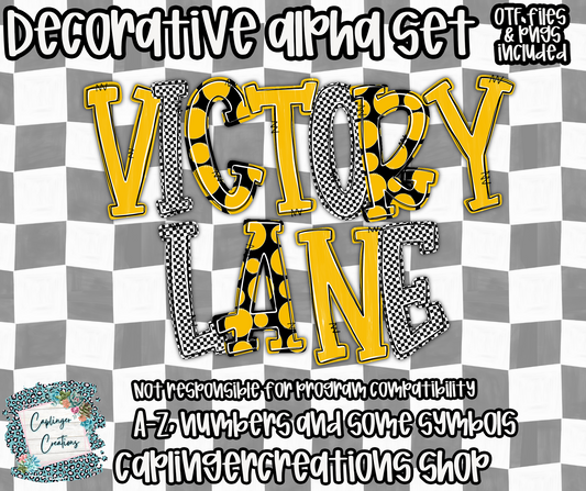 Victory Lane SINGLES (PICK YOUR COLOR) - TYPEABLE OTF FONT + PNGS - Digital download