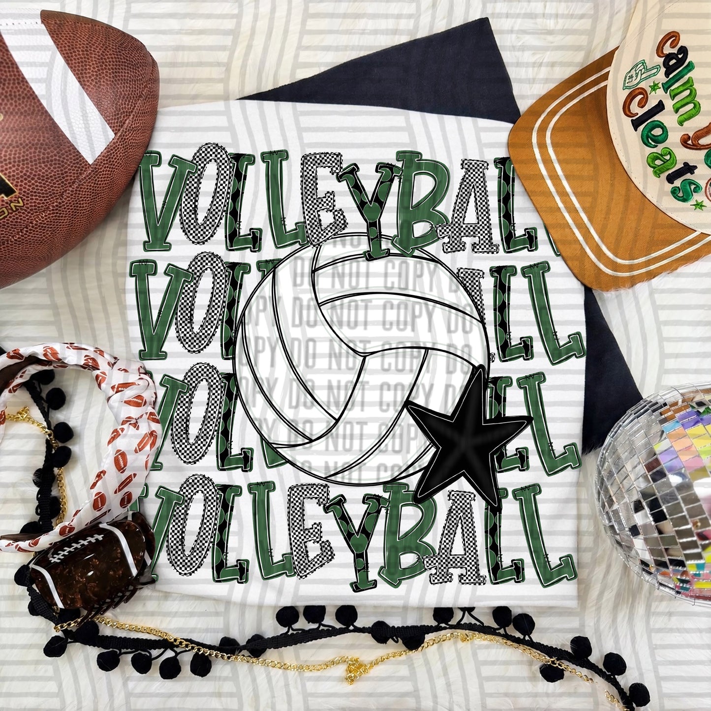 Quad Stacked VOLLEYBALL color 2609-0011 - Color Dropdown Digital Download 300 DPI PNG FILE