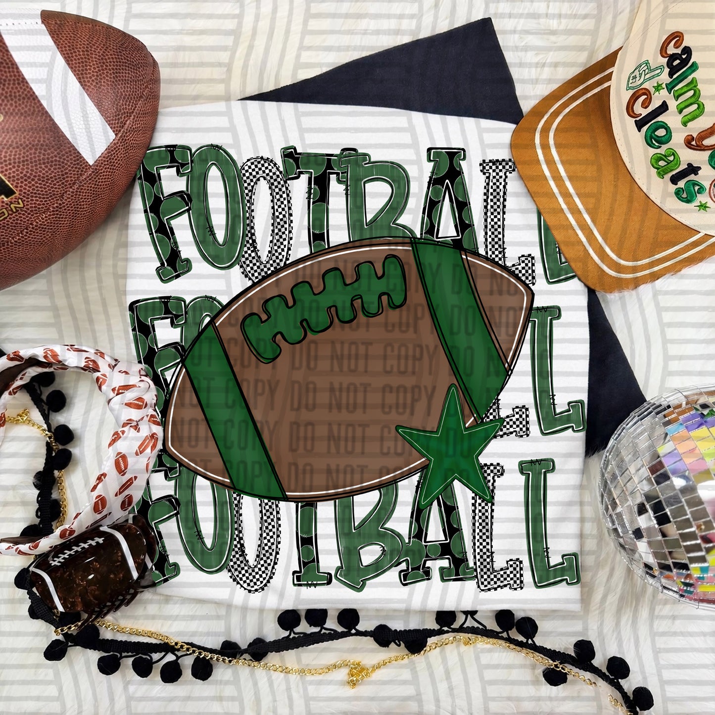 Tri Stacked Football color 2609-0007 - Color Dropdown Digital Download 300 DPI PNG FILE