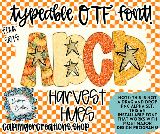 Harvest Hues - TYPEABLE OTF FONT + PNGS - Digital download