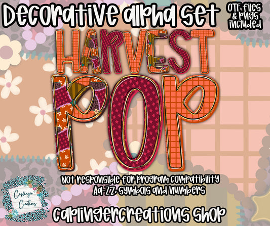 Harvest Pop - TYPEABLE OTF FONT + PNGS - Digital download