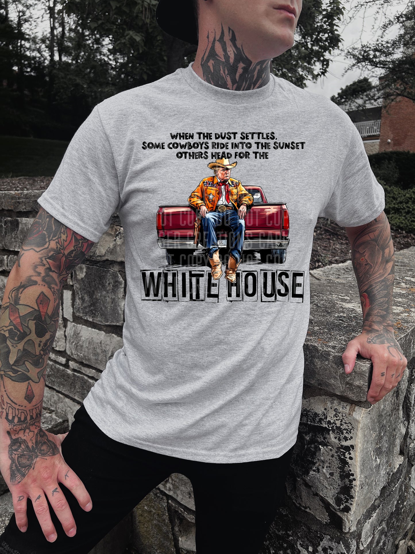 When The Dust Settles, Some Cowboys Ride Into The Sunset Others Head For The White House Tr_mp Digital Download 300DPI PNG FILE