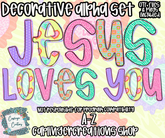 Jesus Loves You - OTF & Drag and Drop PNGS- commercial use included - Digital download
