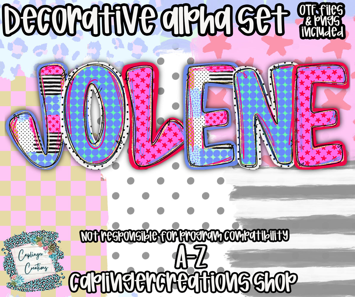 Jolene - TYPEABLE OTF FONT + PNGS - Digital download