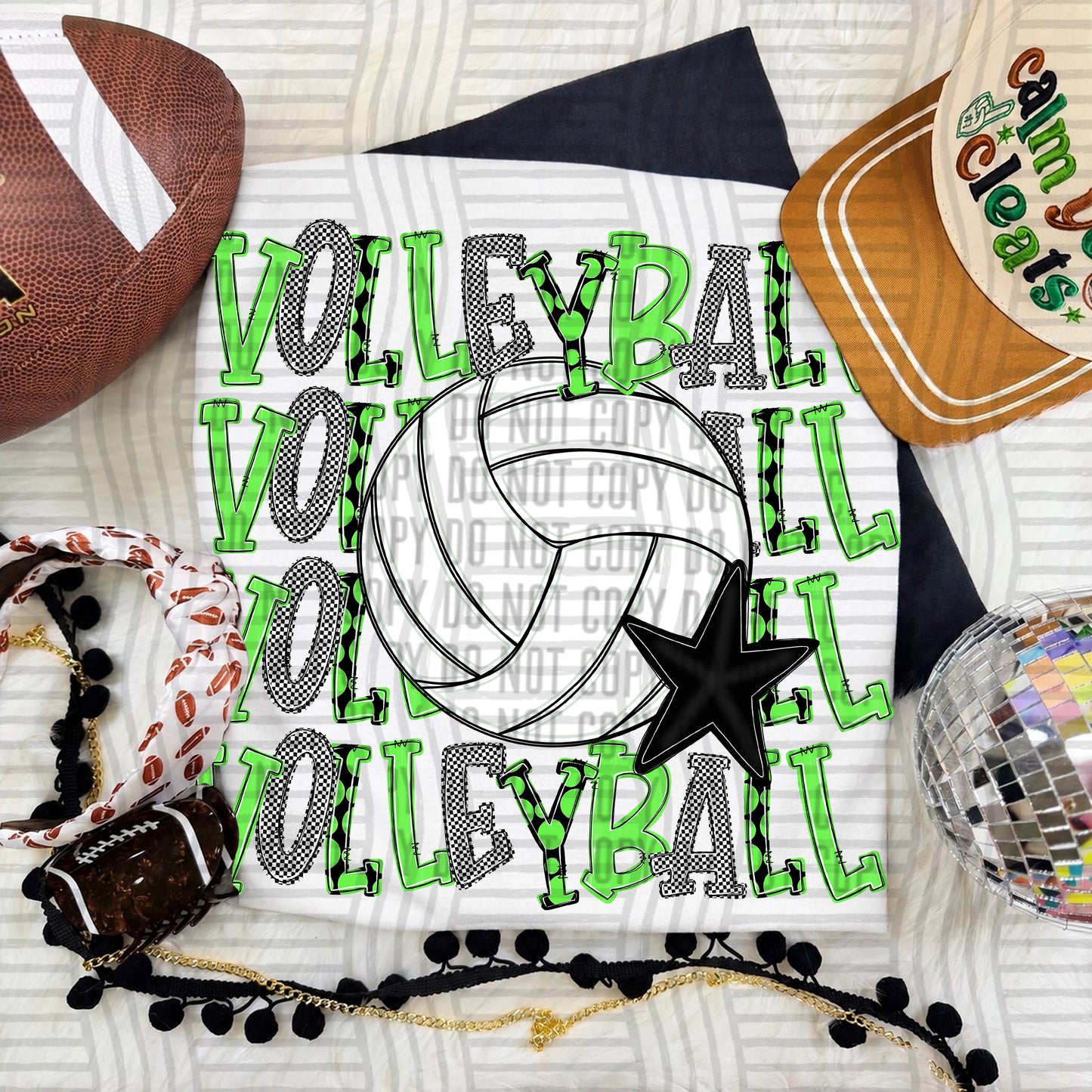 Quad Stacked VOLLEYBALL color 2609-0011 - Color Dropdown Digital Download 300 DPI PNG FILE