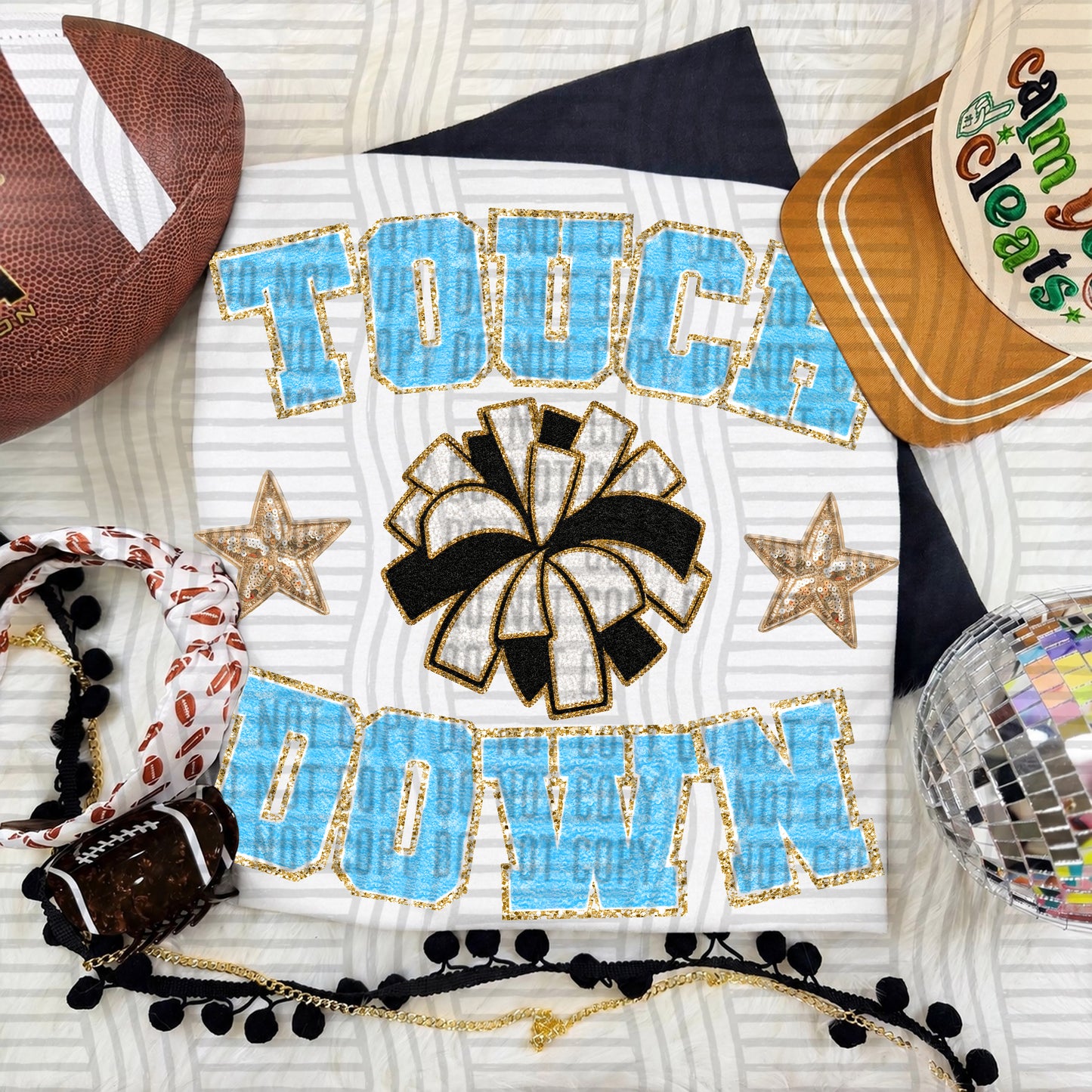 TOUCHDOWN FAUX CHENILLE CHEER 2609-0003- Digital Download 300 DPI PNG FILE