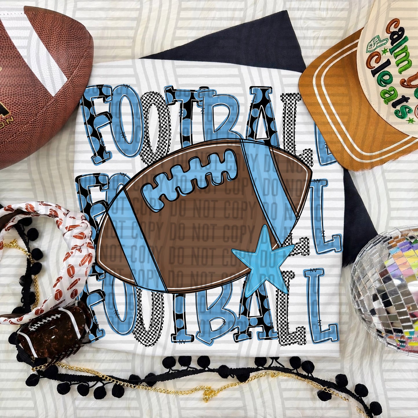 Tri Stacked Football color 2609-0007 - Color Dropdown Digital Download 300 DPI PNG FILE