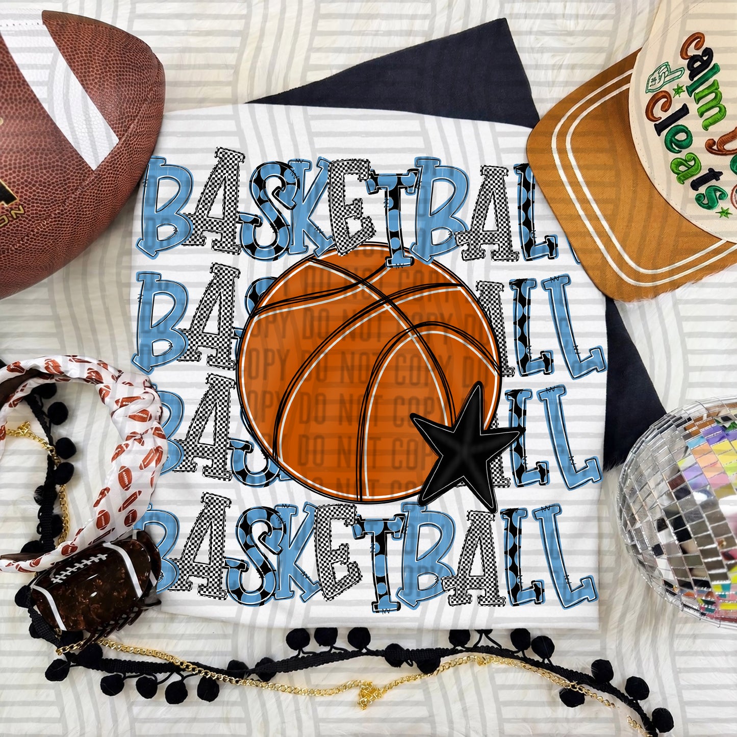 QUAD Stacked BASKETBALL color 2609-0009 - Color Dropdown Digital Download 300 DPI PNG FILE