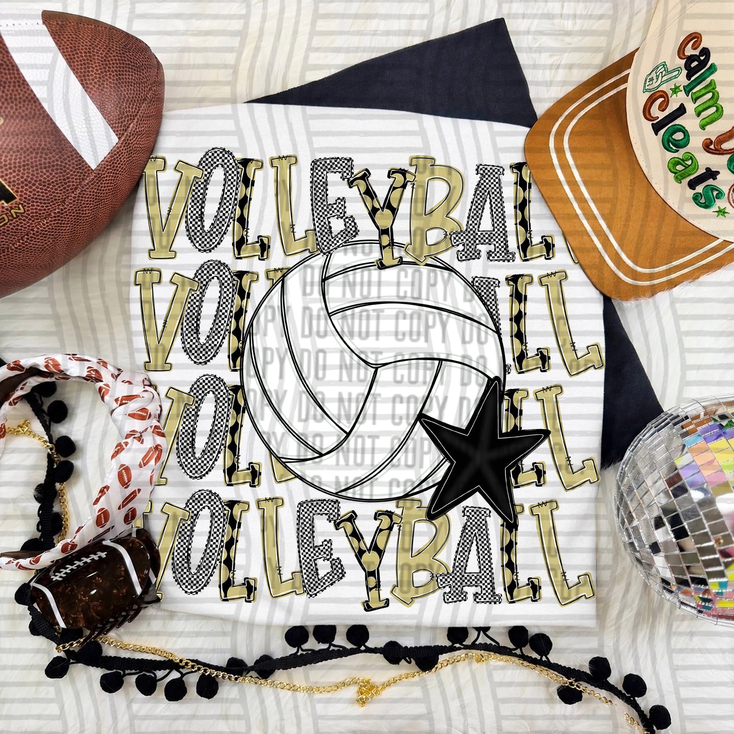 Quad Stacked VOLLEYBALL color 2609-0011 - Color Dropdown Digital Download 300 DPI PNG FILE