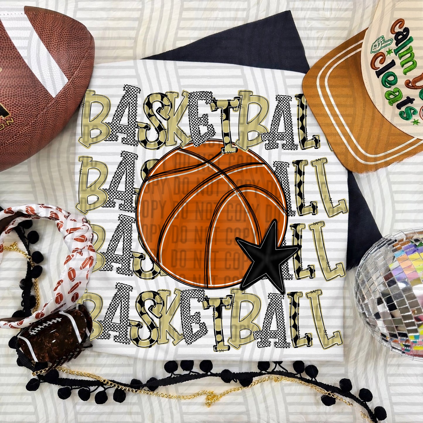 QUAD Stacked BASKETBALL color 2609-0009 - Color Dropdown Digital Download 300 DPI PNG FILE