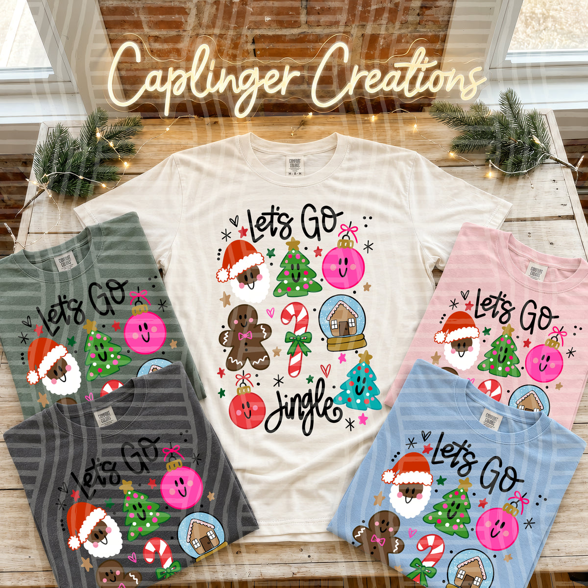 Let's go Jingle 3 skin tones included  - 300 DPI digital download
