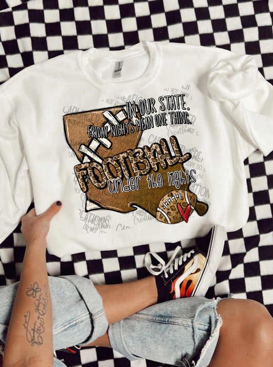 LOUISIANA - In our state, Friday nights mean one thing: football under the lights. States design -1 STATE ONLY INCLUDED - Digital download 300DPI PNG FILE