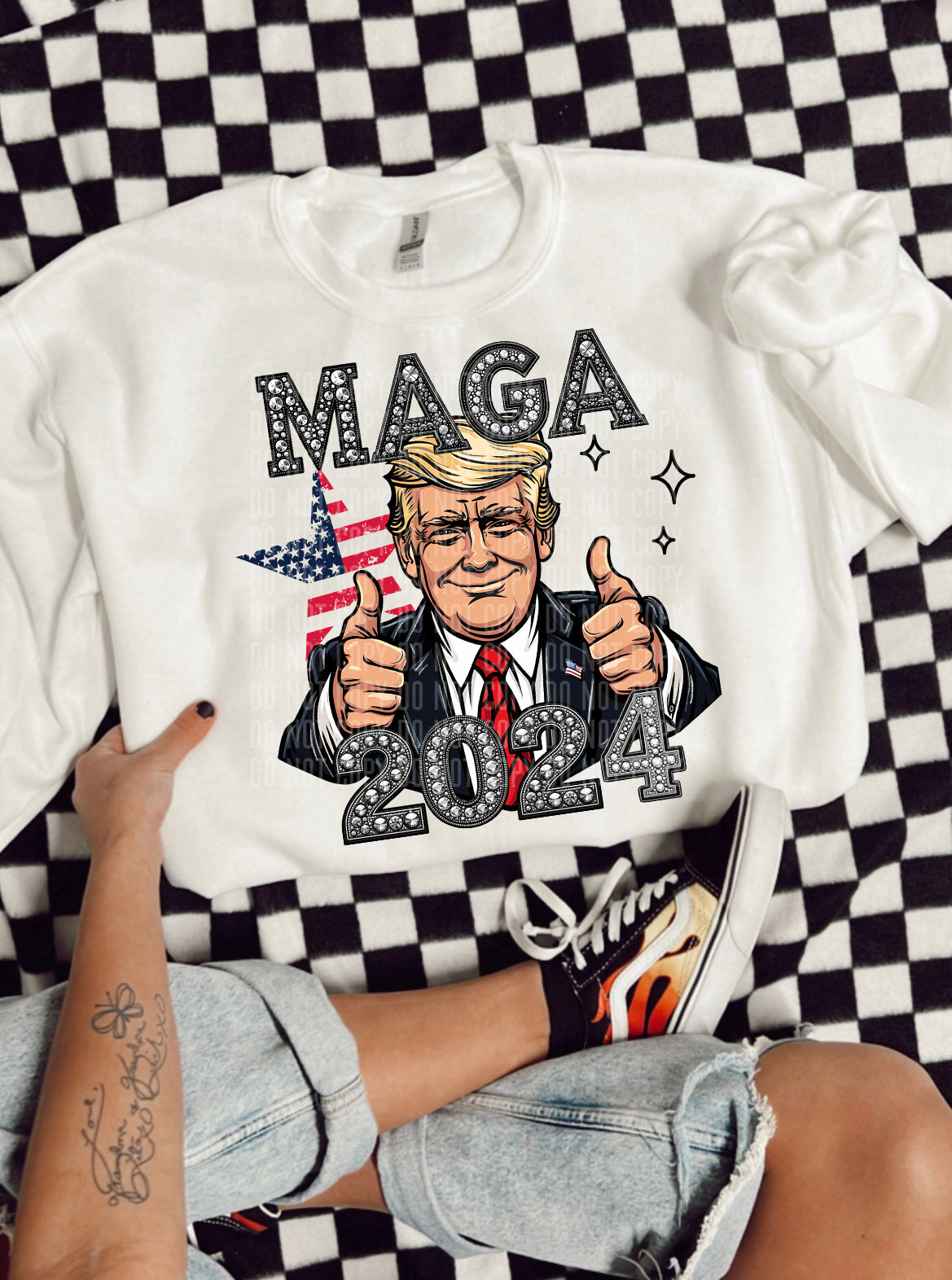 MAGA 2024 (Rhinestones) - Digital download 300DPI PNG FILE