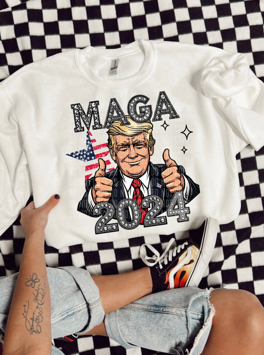 MAGA 2024 (Rhinestones) - Digital download 300DPI PNG FILE