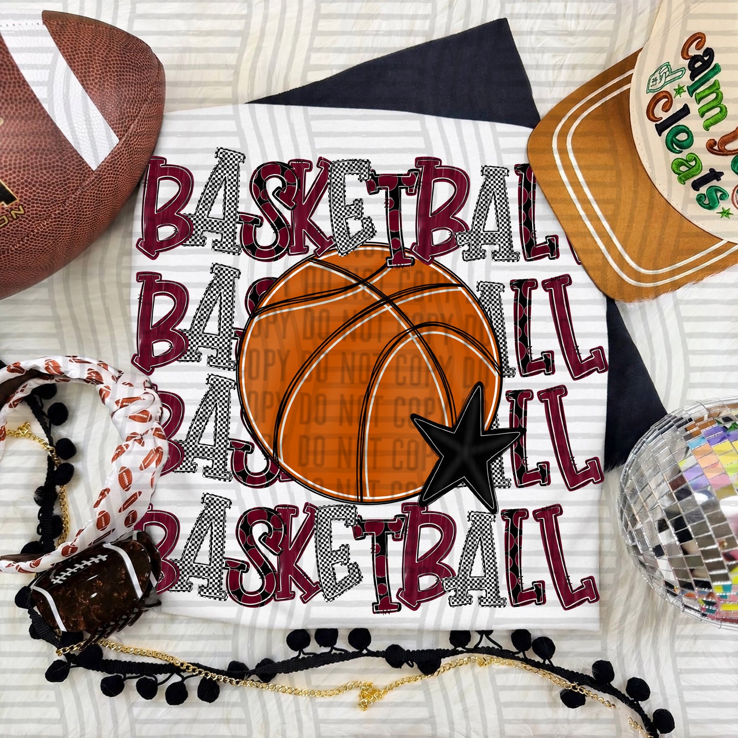 QUAD Stacked BASKETBALL color 2609-0009 - Color Dropdown Digital Download 300 DPI PNG FILE